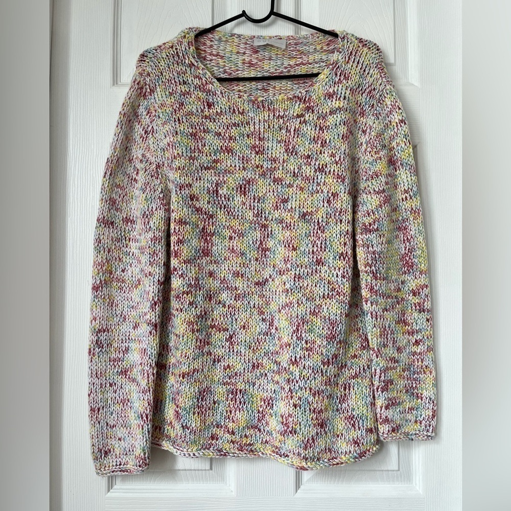 Oui Moment Pastel Chunky Knit Sweater Size 14